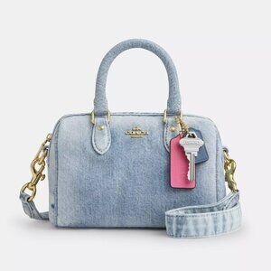 Coach CDY30 Mini Rowan Crossbody Bag Loved Denim Light Indigo *SEALED*